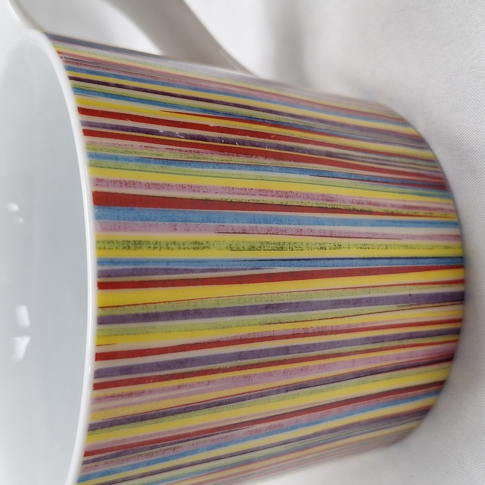 #ABP Starbucks 13fl oz  2008 multi colour rainbow vertical stripes set of 2 - Picture 8 of 9